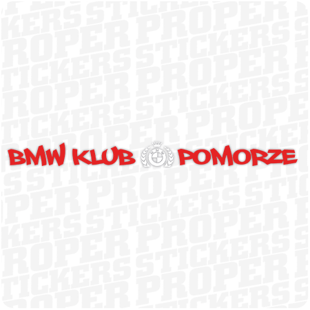 BMW Klub Pomorze (biało - czerwona) - naklejka